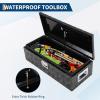 Garvee 20 Inch Truck Bed Tool Box, Heavy Duty Aluminum Diamond Plate Tool Box Chest, Waterproof Chest Storage Box with Lock for Trucks, Trailers, RVs, Warehouses(Black)