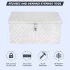Garvee 20 in Aluminum Diamond Plate Tool Box With Lock and Keys, Heavy Duty Waterproof Truck Storage Organizer Chest for Pick Up Truck Bed, Rv Trailer/Van With Side Handle(Silver)