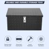 Garvee 20 in Aluminum Diamond Plate Tool Box With Lock and Keys, Heavy Duty Waterproof Truck Storage Organizer Chest for Pick Up Truck Bed, Rv Trailer/Van With Side Handle(Black)