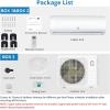 Garvee 20000 BTU Dual Zone WIFI Mini Split AC/Heating System, 20 SEER2 2 Zone 9000+9000 BTU Ductless Split Air Conditioner with Pre-Charged Condenser, Not Include Copper Tube Line Set, 208-230V(2 Head-18000BTU+9000BTU)