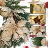 Garvee 24 Inch Pre-Lit Christmas Wreath, Artificial Xmas Wreath with Golden Ball Ornaments & Artificial Flowers Leaves, Christmas Wreath for Front Door, Window and Mantel Decor, Gold(Gold)