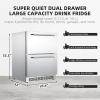 Garvee 24 in Undercounter Refrigerators with Weatherproof Full Stainless Steel Body, Built-in Beverage Refrigerator for Home and Commercial Use, Stainless Steel Door, Fast Cooling, Low Noise, 37-65 °F