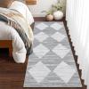Garvee 2×6 Kitchen Rug Washable Hallway Runner Rugs Non Slip Neutral Area Rug for Entryway Stain Resistant Checkered Bathroom Rugs Low Pile Front Door Mat Brown Rug(Grey-1)