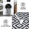 Garvee 2×6 Kitchen Rug Washable Hallway Runner Rugs Non Slip Neutral Area Rug for Entryway Stain Resistant Checkered Bathroom Rugs Low Pile Front Door Mat Brown Rug(Black)