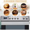 Garvee 30 in Electric Range 5 Cu.Ft. Capacity with 4 Burners Glass Cooktop, Convection Oven, 6 Cooking Functions, Stainless Steel Freestanding Electric Range Oven with Front Control, Silver(30 inches)