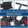 Garvee 30in W x 17in H Snow Shovel with Ergonomic Handle for Driveway, Heavy Duty Push Snow Plow Shovel with Large Adjustable Handle, Angled Blade and Wheels, Snow Removal for Driveway, Courtyard
