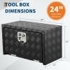 Garvee 48 in Heavy Duty Aluminum Tool Underbody Box, Waterproof Square Truck Storage Organizer Chest for Pick Up Truck Bed, Rv Trailer (48″ X 18″ X 18″ – Sliver)(24″ X 12″ X 14″ – Black)