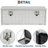 Garvee 48 in Heavy Duty Aluminum Tool Underbody Box, Waterproof Square Truck Storage Organizer Chest for Pick Up Truck Bed, Rv Trailer (48″ X 18″ X 18″ – Sliver)(36″ X 14″ X 16″ – Sliver)