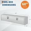 Garvee 48 in Heavy Duty Aluminum Tool Underbody Box, Waterproof Square Truck Storage Organizer Chest for Pick Up Truck Bed, Rv Trailer (48″ X 18″ X 18″ – Sliver)(60″ X 18″ X 18″ – Sliver)