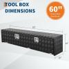 Garvee 48 in Heavy Duty Aluminum Tool Underbody Box, Waterproof Square Truck Storage Organizer Chest for Pick Up Truck Bed, Rv Trailer (48″ X 18″ X 18″ – Sliver)(60″ X 18″ X 18″ – Black)