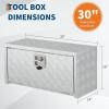 Garvee 48 in Heavy Duty Aluminum Tool Underbody Box, Waterproof Square Truck Storage Organizer Chest for Pick Up Truck Bed, Rv Trailer (48″ X 18″ X 18″ – Sliver)(30″ X 14″ X 16″ – Sliver)