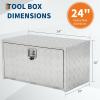 Garvee 48 in Heavy Duty Aluminum Tool Underbody Box, Waterproof Square Truck Storage Organizer Chest for Pick Up Truck Bed, Rv Trailer (48″ X 18″ X 18″ – Sliver)(24″ X 18″ X 18″ – Sliver)