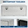 Garvee 48 in Heavy Duty Aluminum Tool Underbody Box, Waterproof Square Truck Storage Organizer Chest for Pick Up Truck Bed, Rv Trailer (48″ X 18″ X 18″ – Sliver)(36″ X 18″ X 18″ – Sliver)