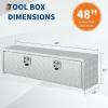 Garvee 48 in Heavy Duty Aluminum Tool Underbody Box, Waterproof Square Truck Storage Organizer Chest for Pick Up Truck Bed, Rv Trailer (48″ X 18″ X 18″ – Sliver)(48″ X 18″ X 18″ – Sliver)