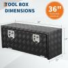 Garvee 48 in Heavy Duty Aluminum Tool Underbody Box, Waterproof Square Truck Storage Organizer Chest for Pick Up Truck Bed, Rv Trailer (48″ X 18″ X 18″ – Sliver)(36″ X 12″ X 14″ – Black)
