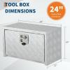Garvee 48 in Heavy Duty Aluminum Tool Underbody Box, Waterproof Square Truck Storage Organizer Chest for Pick Up Truck Bed, Rv Trailer (48″ X 18″ X 18″ – Sliver)(24 X 12″ X 14″ – Sliver)