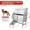 Garvee 50 in Dog Grooming Tub, Professional Dog Washing Station with Retractable Stairs, Stainless Steel Pet Bathtub for Small & Large Dog, Right Door