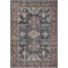 Garvee 5×7 Bedroom Rugs Non Slip Washable Rugs for Living Room Modern Striped Area Rug for Dining Room Stain Resistant Area Rug for Classroom Office Blue and Orange(Blue/Orange)