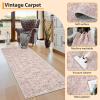 Garvee 5×7 Bedroom Rugs Non Slip Washable Rugs for Living Room Modern Striped Area Rug for Dining Room Stain Resistant Area Rug for Classroom Office Blue and Orange(Vintage1-pink)