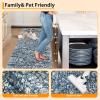 Garvee 5×7 Bedroom Rugs Non Slip Washable Rugs for Living Room Modern Striped Area Rug for Dining Room Stain Resistant Area Rug for Classroom Office Blue and Orange(Vintage1-blue)