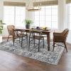 Garvee 5×7 Bedroom Rugs Non Slip Washable Rugs for Living Room Modern Striped Area Rug for Dining Room Stain Resistant Area Rug for Classroom Office Blue and Orange(Grey Blue)