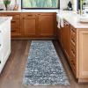 Garvee 5×7 Bedroom Rugs Non Slip Washable Rugs for Living Room Modern Striped Area Rug for Dining Room Stain Resistant Area Rug for Classroom Office Blue and Orange(Vintage1-blue)