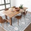 Garvee 5×7 Bedroom Rugs Non Slip Washable Rugs for Living Room Modern Striped Area Rug for Dining Room Stain Resistant Area Rug for Classroom Office Blue and Orange(Blue Grey)