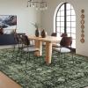 Garvee 5×7 Living Room Rugs Machine Washable Area Rugs Vintage Bordered Floor Cover Carpet with Non Slip Backing Non Shedding Low Pile Soft Mats for Bedroom Nursery Office, Green(Vintage|green)