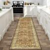 Garvee 5×7 Washable Rugs for Living Room – Stain Resistant, Non-Slip, Pastel Oriental Rugs for Bedroom, Dining Room, Kitchen. Beige(Brown)