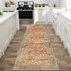 Garvee 5×7 Washable Rugs for Living Room – Stain Resistant, Non-Slip, Pastel Oriental Rugs for Bedroom, Dining Room, Kitchen. Beige(Red)
