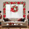 Garvee 6 Feet Christmas Garland with Lights for Mantle, Battery Operated Outdoor Christmas Garlands with Antlers Gold Balls, Prelit Garland Decorations for Fireplace Stair Railing TV Stand(Red)