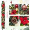 Garvee 6 Feet Christmas Garland with Lights for Mantle, Battery Operated Outdoor Christmas Garlands with Antlers Gold Balls, Prelit Garland Decorations for Fireplace Stair Railing TV Stand(Red Gold)