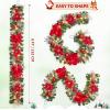 Garvee 6 Feet Christmas Garland with Lights for Mantle, Battery Operated Outdoor Christmas Garlands with Antlers Gold Balls, Prelit Garland Decorations for Fireplace Stair Railing TV Stand(Red)