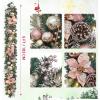 Garvee 6 Feet Christmas Garland with Lights for Mantle, Battery Operated Outdoor Christmas Garlands with Antlers Gold Balls, Prelit Garland Decorations for Fireplace Stair Railing TV Stand(Rose Gold)