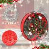 Garvee 6 Pack Christmas Wreath Storage Bags, Waterproof Clear PVC/PE Wreath Storage Containers with Sturdy Handles & Zippers, Holiday Decor Storage Organizer for Xmas and Seasonal Decorations, Green(Red)