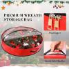 Garvee 6 Pack Christmas Wreath Storage Bags, Waterproof Clear PVC/PE Wreath Storage Containers with Sturdy Handles & Zippers, Holiday Decor Storage Organizer for Xmas and Seasonal Decorations, Green(Red)