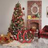 Garvee 6 Pack Christmas Wreath Storage Bags, Waterproof Clear PVC/PE Wreath Storage Containers with Sturdy Handles & Zippers, Holiday Decor Storage Organizer for Xmas and Seasonal Decorations, Green(Red)