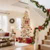 Garvee 6 ft Christmas Tree, 6 ft Artificial Prelit Slim Pencil Tree with Warm White Lights & Metal Stand, Easy Assemble, Xmas Decor for Home Party Office Mall Holiday Decoration(White)