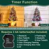 Garvee 6 ft Christmas Tree, 6 ft Artificial Prelit Slim Pencil Tree with Warm White Lights & Metal Stand, Easy Assemble, Xmas Decor for Home Party Office Mall Holiday Decoration(Green Tree  White Base)