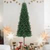 Garvee 6 ft Christmas Tree, 6 ft Artificial Prelit Slim Pencil Tree with Warm White Lights & Metal Stand, Easy Assemble, Xmas Decor for Home Party Office Mall Holiday Decoration(Green Tree  Metal Stand)