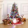 Garvee 6 ft Christmas Tree, 6 ft Artificial Prelit Slim Pencil Tree with Warm White Lights & Metal Stand, Easy Assemble, Xmas Decor for Home Party Office Mall Holiday Decoration(Green Tree  White Base)