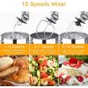 Garvee 7.5 QT Stand Food Mixer, 10-Speed Tilt Head 3 in-1 Kitchen Electric Mixer with Stainless Steel Bowl, Egg Whisk, Dough Hook, Beater, Splash Guard, Compact Dough Mixer for Home Cooks, Silver(SILVER)