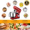 Garvee 7.5 QT Stand Food Mixer, 10-Speed Tilt Head 3 in-1 Kitchen Electric Mixer with Stainless Steel Bowl, Egg Whisk, Dough Hook, Beater, Splash Guard, Compact Dough Mixer for Home Cooks, Silver(Red)