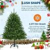 Garvee 7.5 ft Pre-Decorated Artificial Christmas Tree Prelit, Partially Flocked Design Xmas Tree with 1042 Branch Tips, 550 LED Lights, Pinecones & Metal Stand for Christmas Decorations(Green)