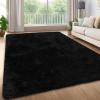 Garvee 8×10 Area Rug for Living Room, Fluffy Shag Soft Washable Rugs Large Fuzzy Plush Indoor Carpet for Bedroom Nursery Playroom Kids Girls Boys Room (Black)(Black)
