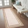Garvee 8×10 Area Rugs Washable Rugs for Living Room Modern Solid Minimalist Border Rug Soft Bedroom Rug Non Slip Floor Cover Stain Resistant Throw Carpet for Dining Room Apartment Nursery，Black/Grey(Beige|border)