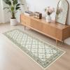 Garvee 8×10 Area Rugs Washable Rugs for Living Room Modern Solid Minimalist Border Rug Soft Bedroom Rug Non Slip Floor Cover Stain Resistant Throw Carpet for Dining Room Apartment Nursery，Black/Grey(Floral – Green)