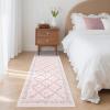 Garvee 8×10 Area Rugs Washable Rugs for Living Room Modern Solid Minimalist Border Rug Soft Bedroom Rug Non Slip Floor Cover Stain Resistant Throw Carpet for Dining Room Apartment Nursery，Black/Grey(Floral – Pink)