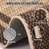 Garvee 8×10 Area Rugs Washable Rugs for Living Room Modern Solid Minimalist Border Rug Soft Bedroom Rug Non Slip Floor Cover Stain Resistant Throw Carpet for Dining Room Apartment Nursery，Black/Grey(Brown|border)