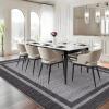 Garvee 8×10 Area Rugs Washable Rugs for Living Room Modern Solid Minimalist Border Rug Soft Bedroom Rug Non Slip Floor Cover Stain Resistant Throw Carpet for Dining Room Apartment Nursery，Black/Grey(Black/Grey-border)